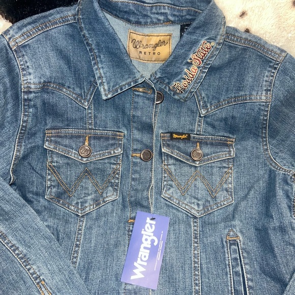 NWT Retro Wrangler Florida State Denim Jacket - Picture 2 of 7